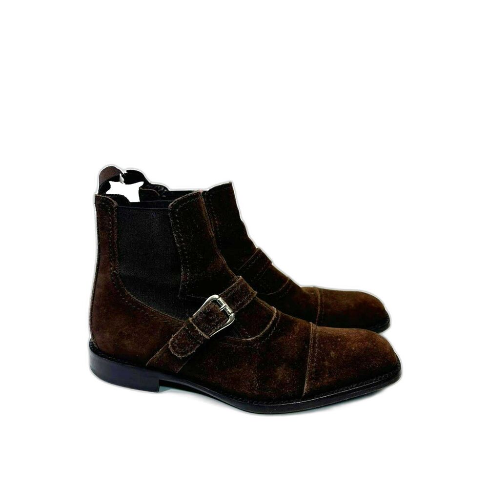 Donald J. Pliner Brown Suede Chelsea Monk Boots